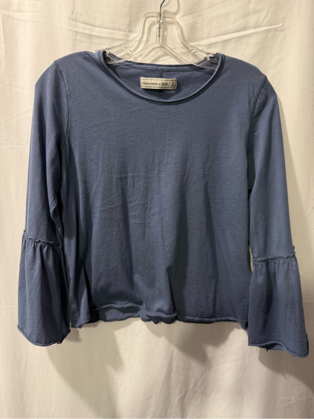 Abercrombie & Fitch Dusty Blue Bell Sleeve Long-Sleeve Tee
